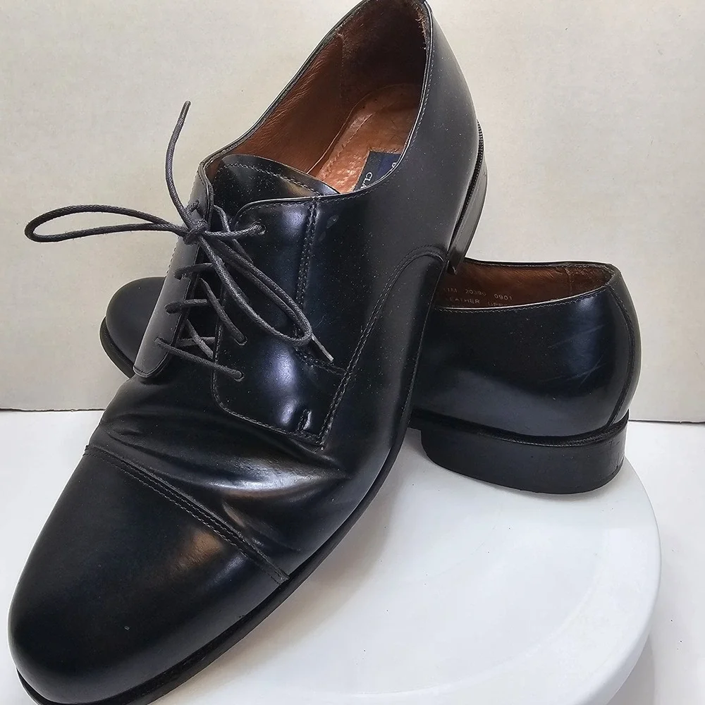 Bostonian Classic First Flex Black Leather Lace Cap Toe Oxford Shoes‎ Size 11 M